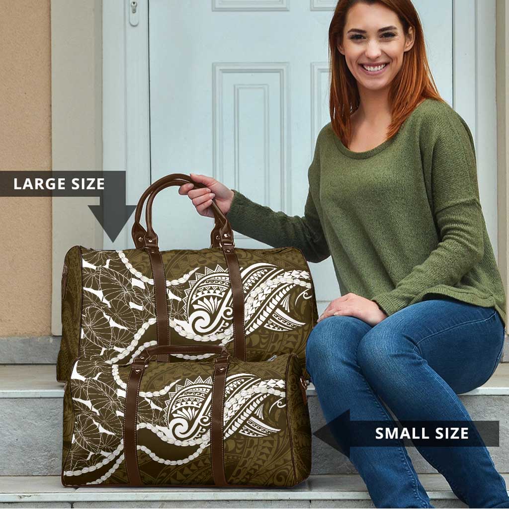 Aloha Hawaii Kalo Pikake Lei Travel Bag Chest Tattoo Gold Hawaiian Pattern LT14 - Polynesian Pride