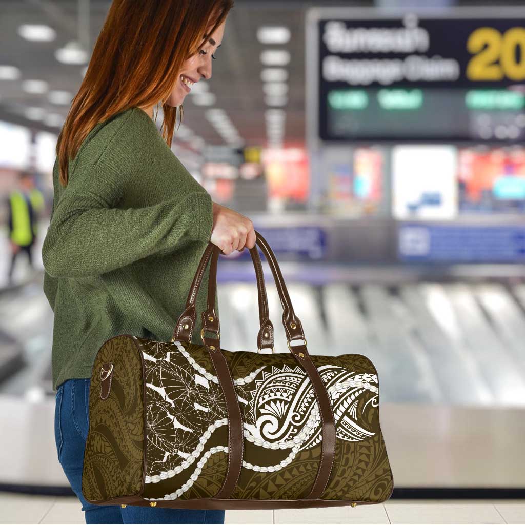 Aloha Hawaii Kalo Pikake Lei Travel Bag Chest Tattoo Gold Hawaiian Pattern LT14 - Polynesian Pride
