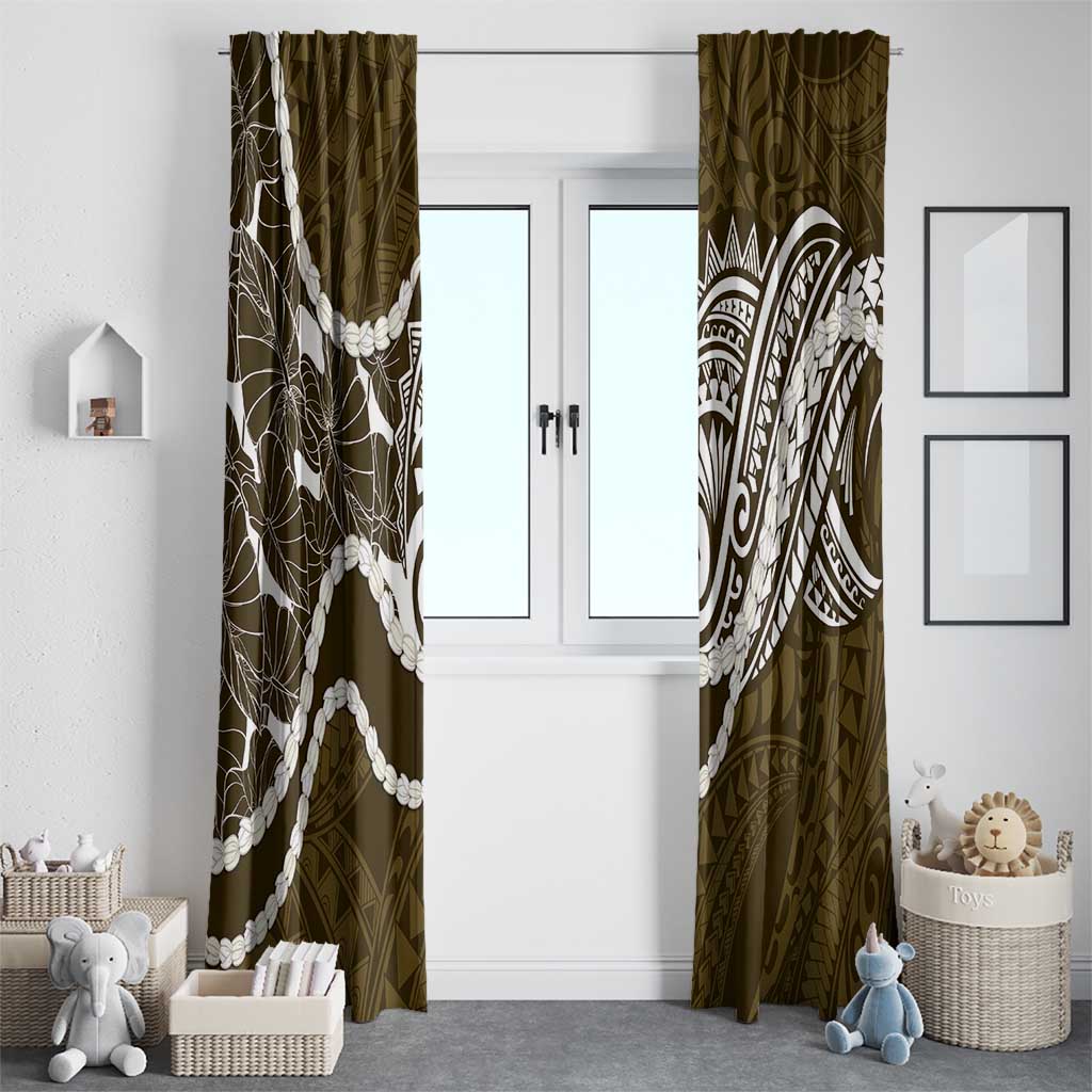 Aloha Hawaii Kalo Pikake Lei Window Curtain Chest Tattoo Gold Hawaiian Pattern LT14 - Polynesian Pride