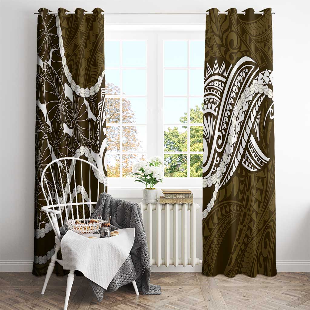 Aloha Hawaii Kalo Pikake Lei Window Curtain Chest Tattoo Gold Hawaiian Pattern LT14 - Polynesian Pride