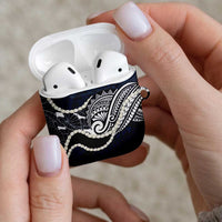 Aloha Hawaii Kalo Pikake Lei AirPods Case Chest Tattoo Oxford Blue Hawaiian Pattern