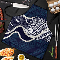 Aloha Hawaii Kalo Pikake Lei Apron Chest Tattoo Oxford Blue Hawaiian Pattern LT14 Oxford Blue - Polynesian Pride