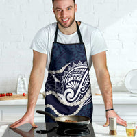 Aloha Hawaii Kalo Pikake Lei Apron Chest Tattoo Oxford Blue Hawaiian Pattern LT14 - Polynesian Pride