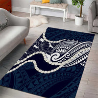 Aloha Hawaii Kalo Pikake Lei Area Rug Chest Tattoo Oxford Blue Hawaiian Pattern LT14 - Polynesian Pride