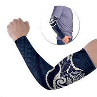 Aloha Hawaii Kalo Pikake Lei Arm Sleeves Chest Tattoo Oxford Blue Hawaiian Pattern LT14 Set of 2 Oxford Blue - Polynesian Pride