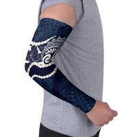 Aloha Hawaii Kalo Pikake Lei Arm Sleeves Chest Tattoo Oxford Blue Hawaiian Pattern LT14 - Polynesian Pride