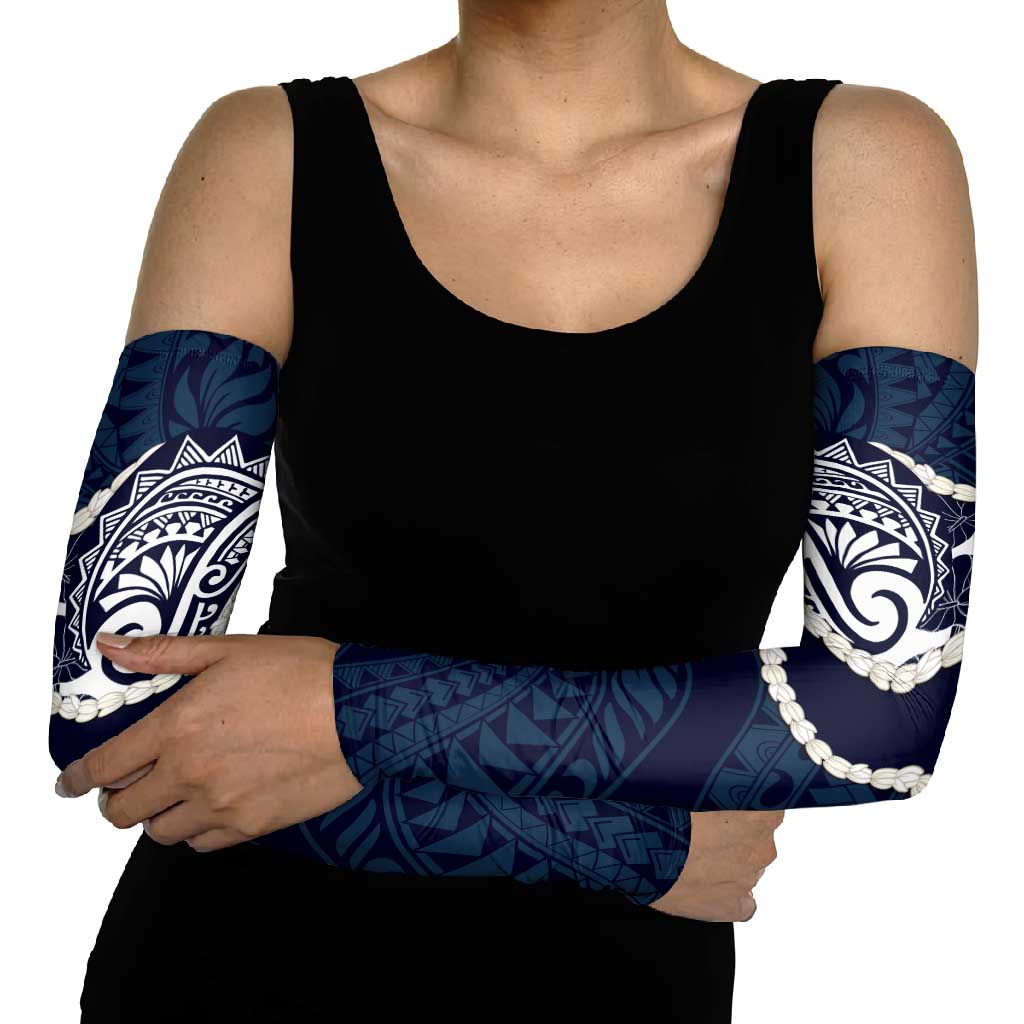 Aloha Hawaii Kalo Pikake Lei Arm Sleeves Chest Tattoo Oxford Blue Hawaiian Pattern LT14 - Polynesian Pride