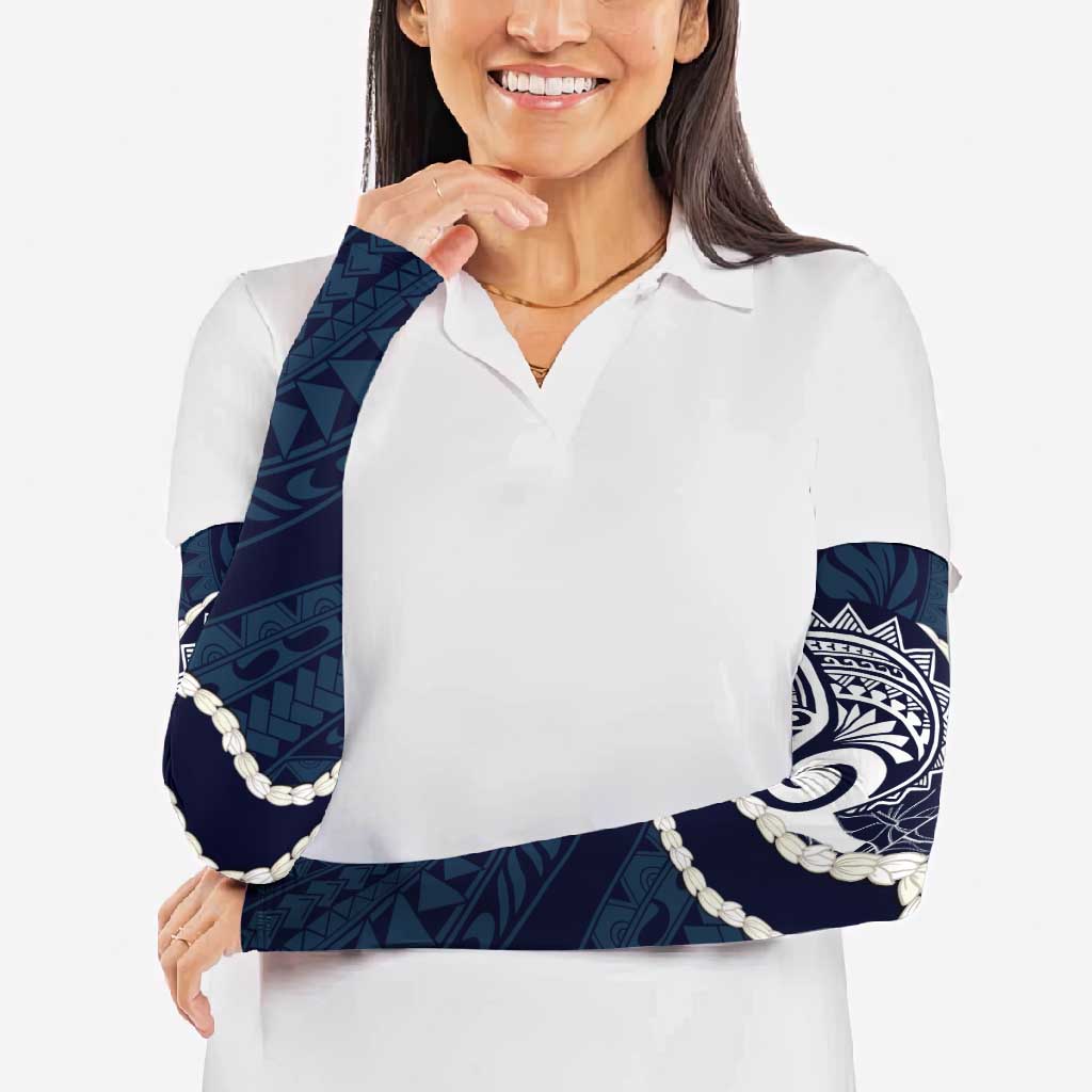 Aloha Hawaii Kalo Pikake Lei Arm Sleeves Chest Tattoo Oxford Blue Hawaiian Pattern LT14 - Polynesian Pride