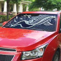 Aloha Hawaii Kalo Pikake Lei Auto Sun Shade Chest Tattoo Oxford Blue Hawaiian Pattern LT14 - Polynesian Pride