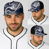 Aloha Hawaii Kalo Pikake Lei Baseball Net Cap Chest Tattoo Oxford Blue Hawaiian Pattern LT14 - Polynesian Pride