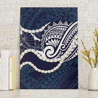 Aloha Hawaii Kalo Pikake Lei Canvas Wall Art Chest Tattoo Oxford Blue Hawaiian Pattern LT14 Without Frame Oxford Blue - Polynesian Pride