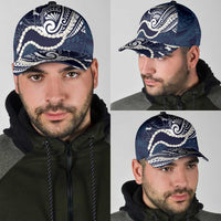 Aloha Hawaii Kalo Pikake Lei Classic Cap Chest Tattoo Oxford Blue Hawaiian Pattern LT14 - Polynesian Pride