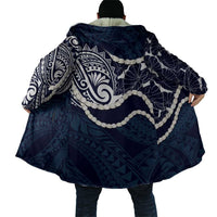 Aloha Hawaii Kalo Pikake Lei Cloak Chest Tattoo Oxford Blue Hawaiian Pattern LT14 - Polynesian Pride