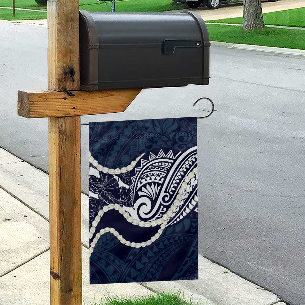 Aloha Hawaii Kalo Pikake Lei Garden Flag Chest Tattoo Oxford Blue Hawaiian Pattern LT14 - Polynesian Pride