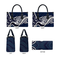 Aloha Hawaii Kalo Pikake Lei Leather Bag Chest Tattoo Oxford Blue Hawaiian Pattern LT14 - Polynesian Pride