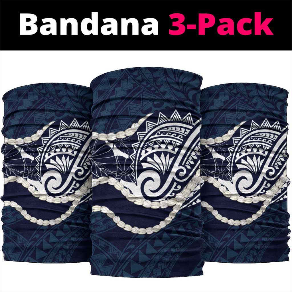 Aloha Hawaii Kalo Pikake Lei Neck Gaiter Chest Tattoo Oxford Blue Hawaiian Pattern LT14 package One Size: 25*50cm Oxford Blue - Polynesian Pride