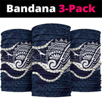 Aloha Hawaii Kalo Pikake Lei Neck Gaiter Chest Tattoo Oxford Blue Hawaiian Pattern LT14 package One Size: 25*50cm Oxford Blue - Polynesian Pride