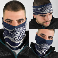 Aloha Hawaii Kalo Pikake Lei Neck Gaiter Chest Tattoo Oxford Blue Hawaiian Pattern LT14 - Polynesian Pride