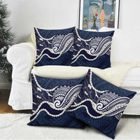Aloha Hawaii Kalo Pikake Lei Pillow Cover Chest Tattoo Oxford Blue Hawaiian Pattern LT14 - Polynesian Pride