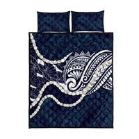 Aloha Hawaii Kalo Pikake Lei Quilt Bed Set Chest Tattoo Oxford Blue Hawaiian Pattern LT14 - Polynesian Pride