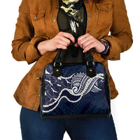 Aloha Hawaii Kalo Pikake Lei Shoulder Handbag Chest Tattoo Oxford Blue Hawaiian Pattern LT14 - Polynesian Pride
