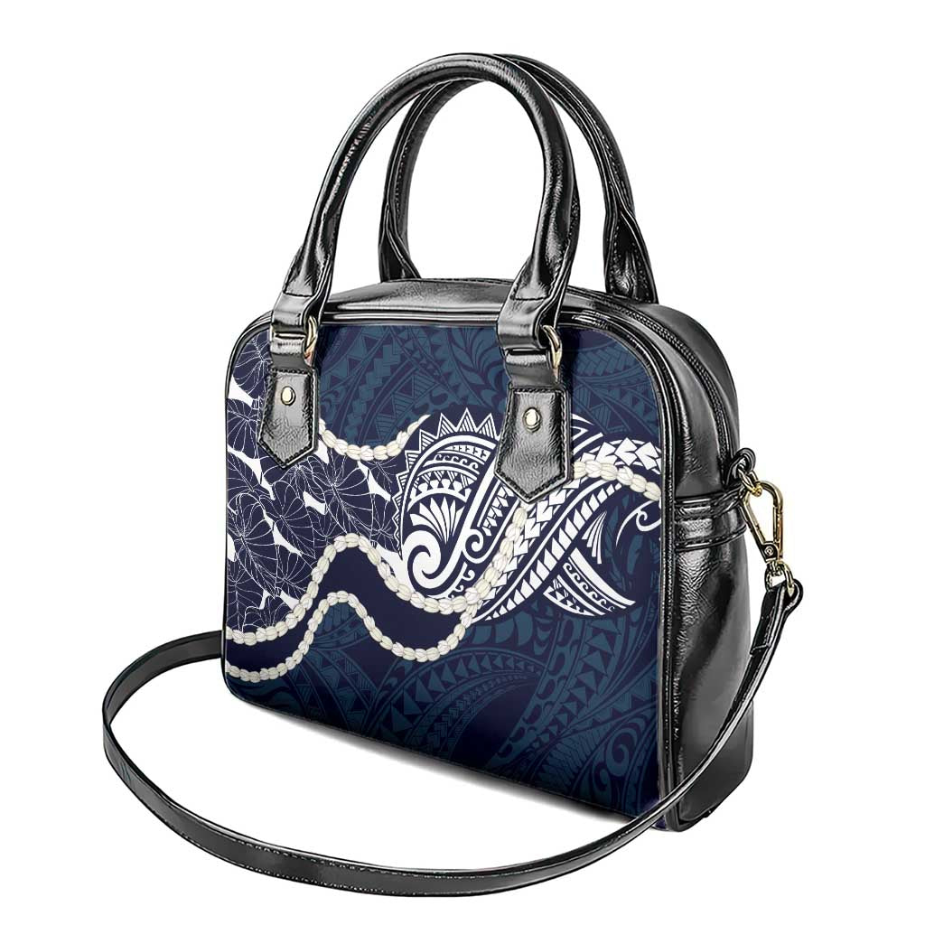 Aloha Hawaii Kalo Pikake Lei Shoulder Handbag Chest Tattoo Oxford Blue Hawaiian Pattern LT14 - Polynesian Pride