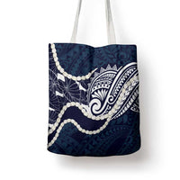 Aloha Hawaii Kalo Pikake Lei Tote Bag Chest Tattoo Oxford Blue Hawaiian Pattern LT14 - Polynesian Pride