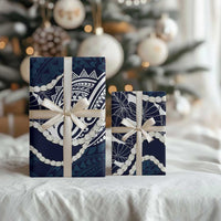 Aloha Hawaii Kalo Pikake Lei Wrapping Paper Chest Tattoo Oxford Blue Hawaiian Pattern LT14 - Polynesian Pride