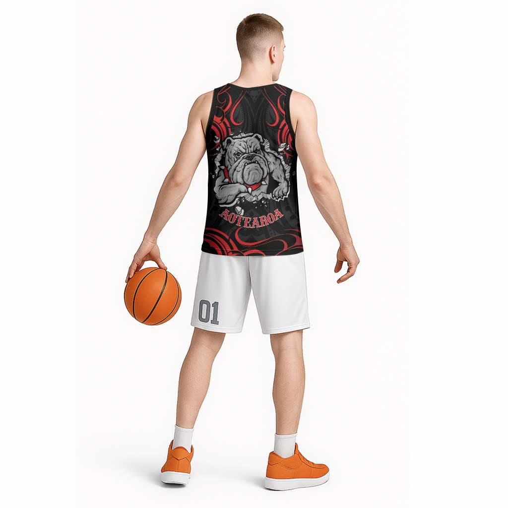 Aotearoa Bulldog Basketball Jersey NZ Maori Tattoo - Polynesian Pride