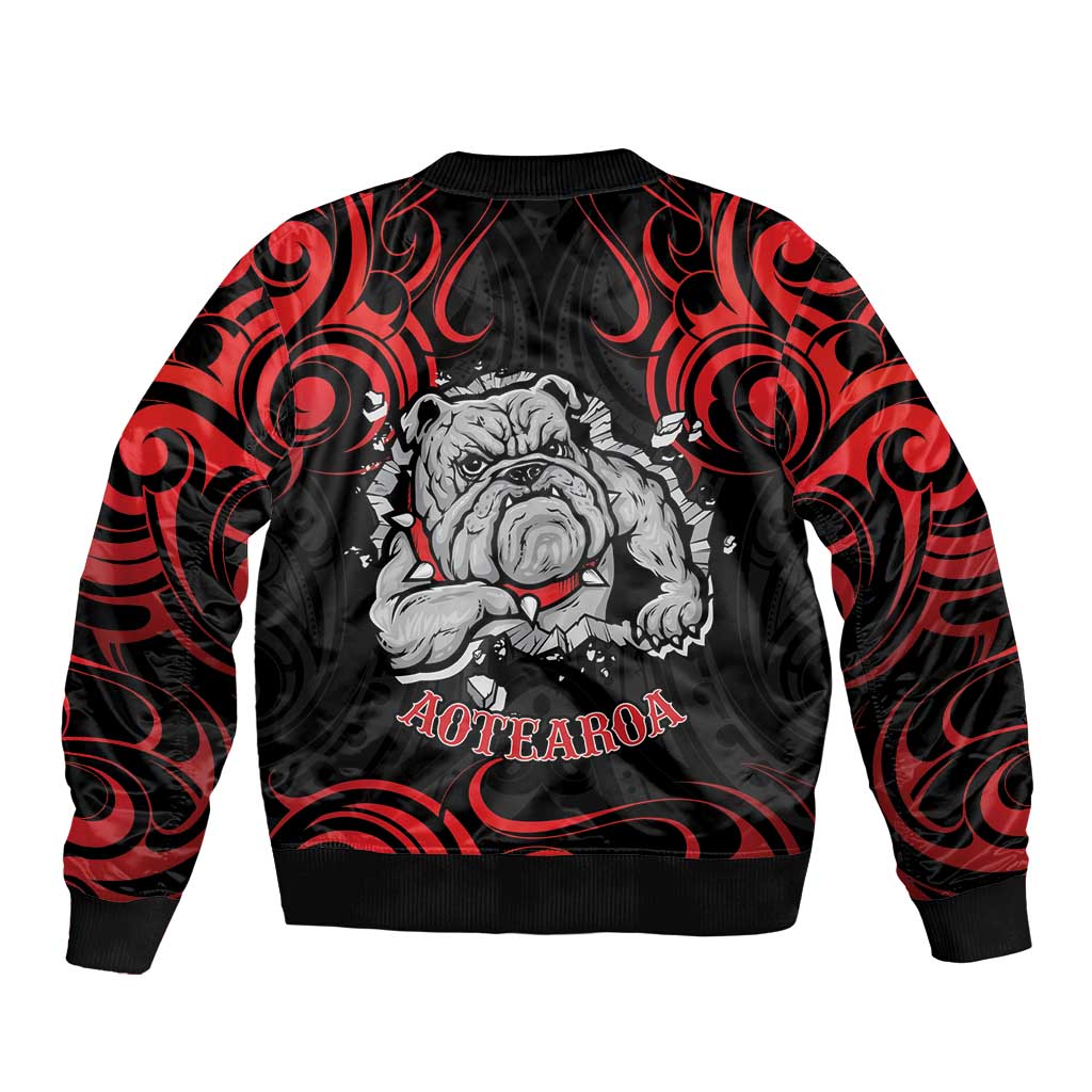 Personalised Aotearoa Bulldog Bomber Jacket NZ Maori Tattoo