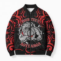 Aotearoa Bulldog Bomber Puffer Jacket NZ Maori Tattoo - Polynesian Pride