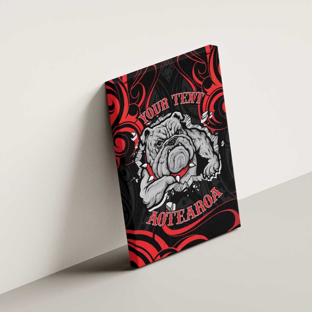 Personalised Aotearoa Bulldog Canvas Wall Art NZ Maori Tattoo