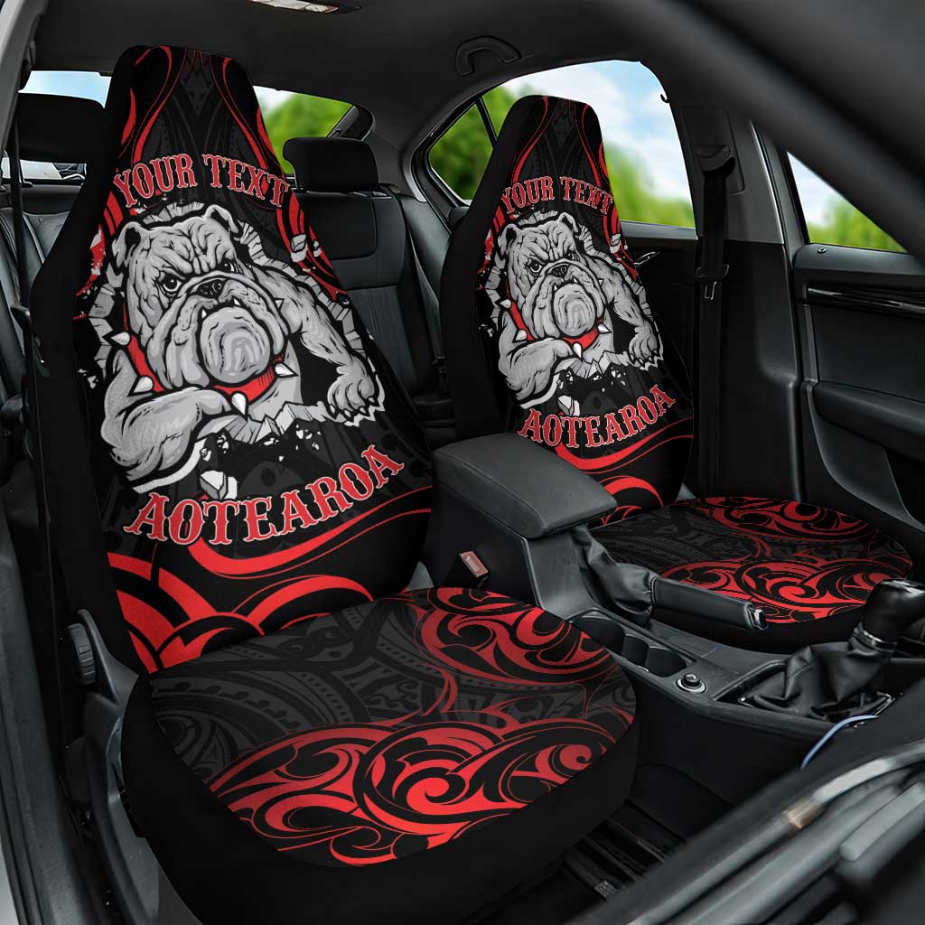 Personalised Aotearoa Bulldog Car Seat Cover NZ Maori Tattoo