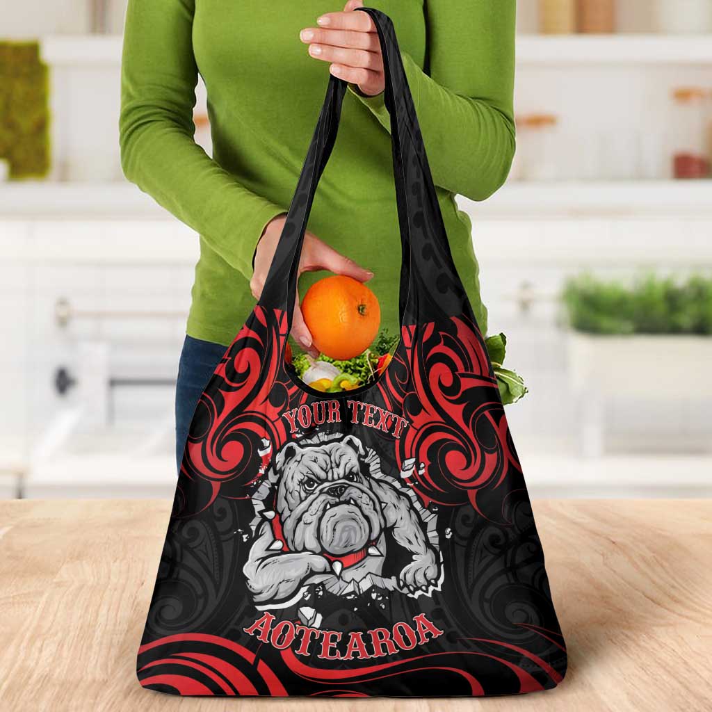 Personalised Aotearoa Bulldog Grocery Bag NZ Maori Tattoo