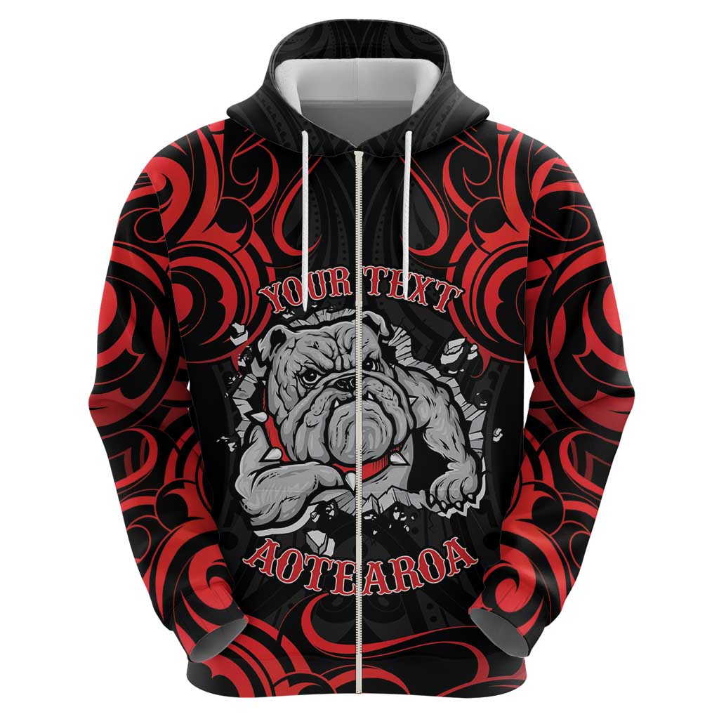 Personalised Aotearoa Bulldog Hoodie NZ Maori Tattoo