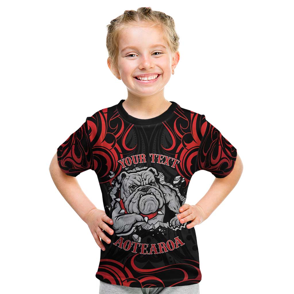 Personalised Aotearoa Bulldog Kid T Shirt NZ Maori Tattoo