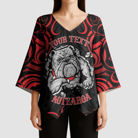 Aotearoa Bulldog Kimono Sleeve Blouse NZ Maori Tattoo - Polynesian Pride