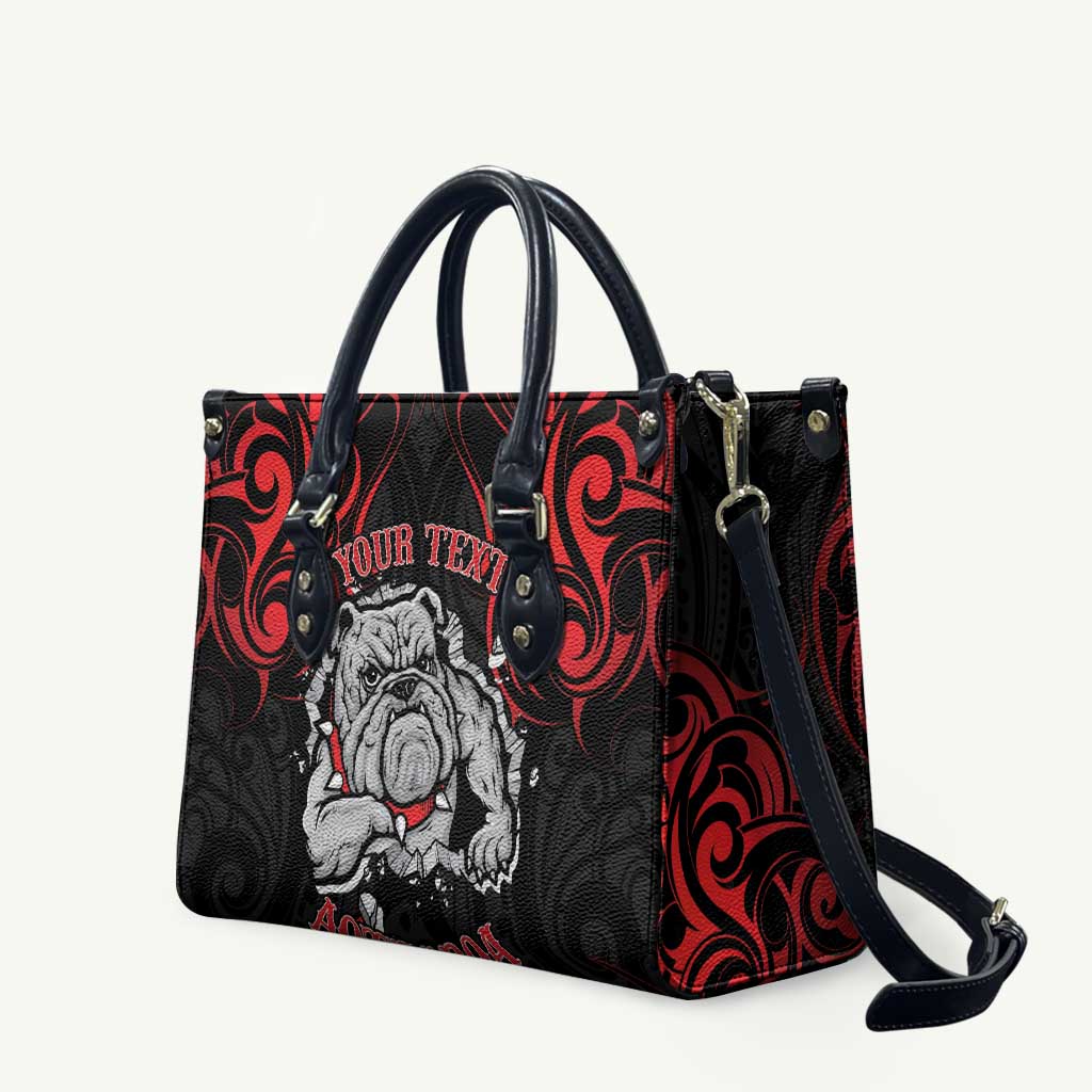 Personalised Aotearoa Bulldog Leather Bag NZ Maori Tattoo - Polynesian Pride