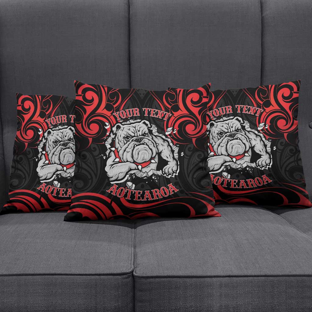 Personalised Aotearoa Bulldog Pillow Cover NZ Maori Tattoo - Polynesian Pride
