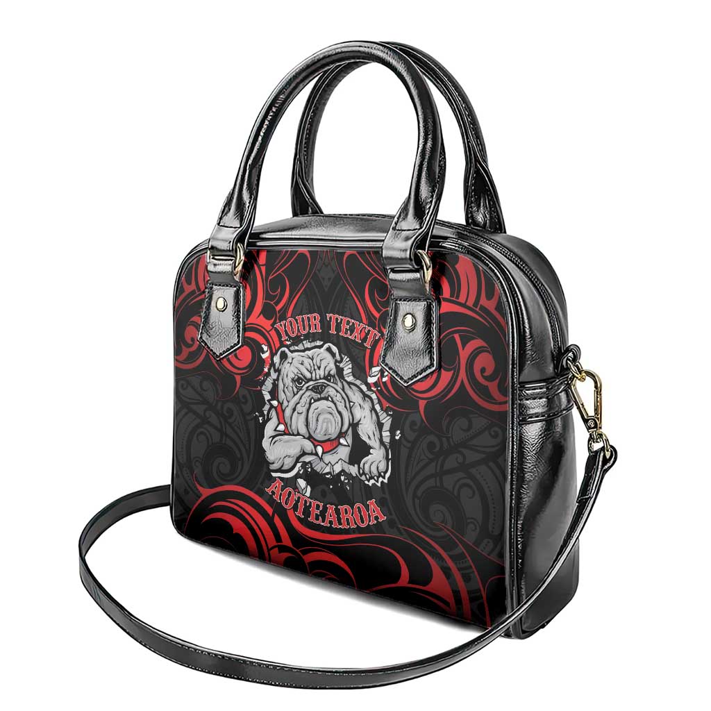 Personalised Aotearoa Bulldog Shoulder Handbag NZ Maori Tattoo