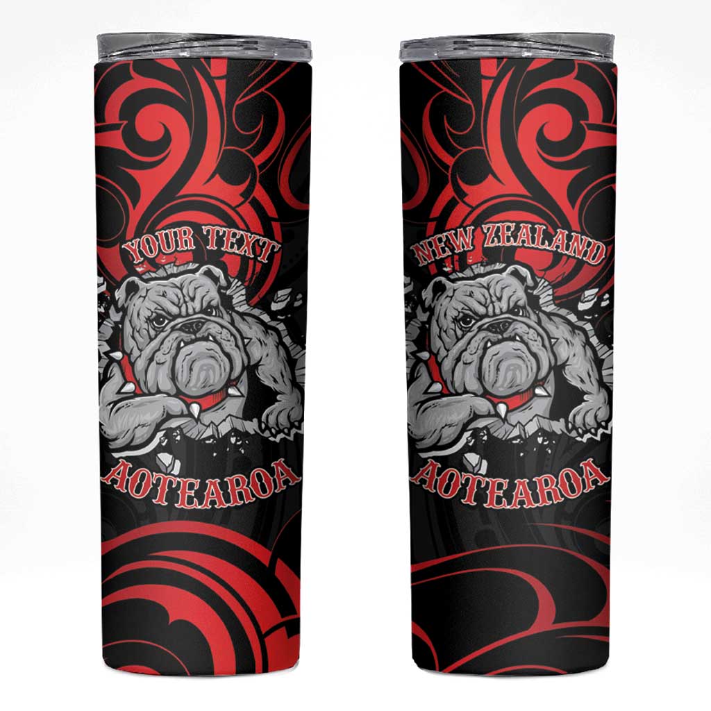 Personalised Aotearoa Bulldog Skinny Tumbler NZ Maori Tattoo