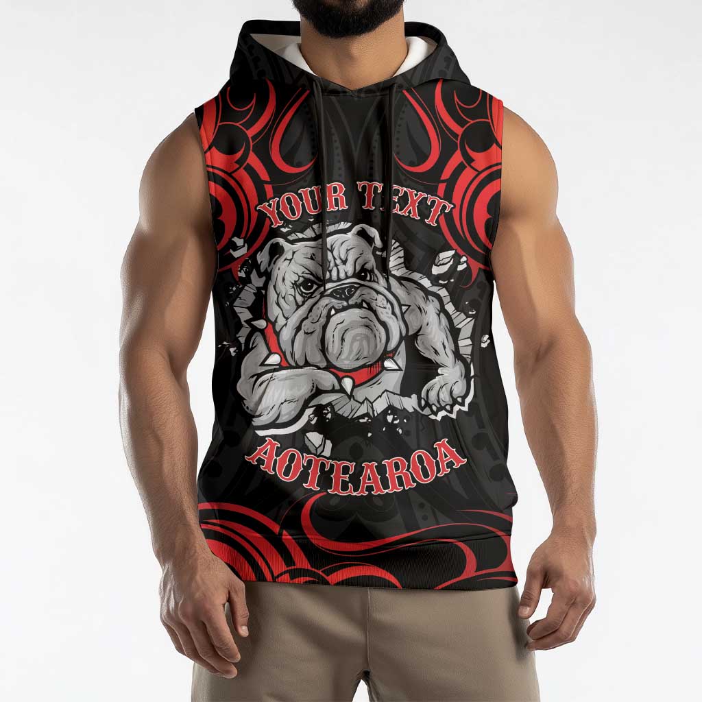 Aotearoa Bulldog Sleeveless Hoodie NZ Maori Tattoo - Polynesian Pride