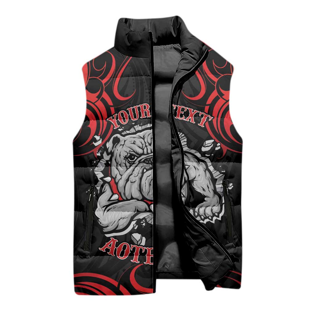 Aotearoa Bulldog Sleeveless Puffer Jacket NZ Maori Tattoo - Polynesian Pride