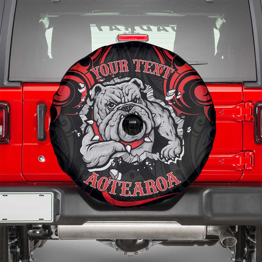 Personalised Aotearoa Bulldog Spare Tire Cover NZ Maori Tattoo