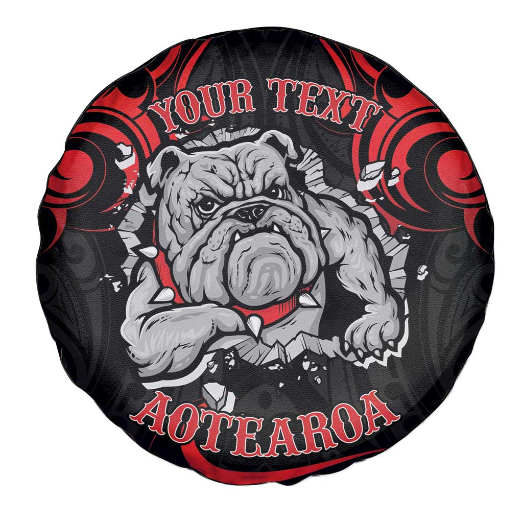 Personalised Aotearoa Bulldog Spare Tire Cover NZ Maori Tattoo