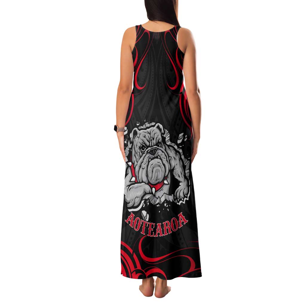 Personalised Aotearoa Bulldog Tank Maxi Dress NZ Maori Tattoo