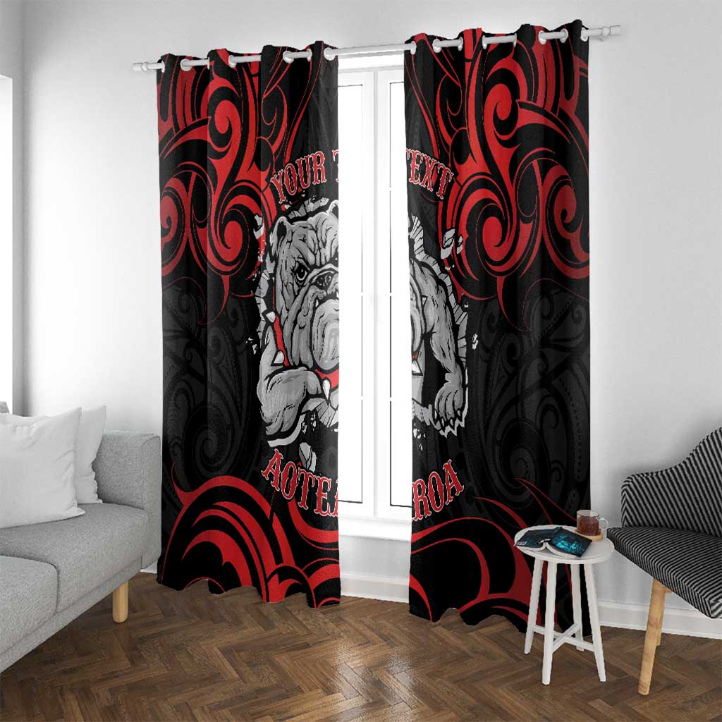 Personalised Aotearoa Bulldog Window Curtain NZ Maori Tattoo