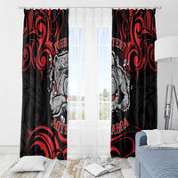 Personalised Aotearoa Bulldog Window Curtain NZ Maori Tattoo