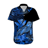 (Custom Personalised) Hawaii Monk Seal Hawaiian Shirt Polynesian Kakau With Kanaka Blue LT14 - Polynesian Pride