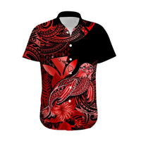 (Custom Personalised) Hawaii Monk Seal Hawaiian Shirt Polynesian Kakau With Kanaka Red LT14 - Polynesian Pride